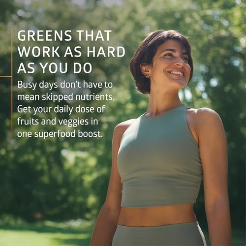Number One Nutrition USDA Organic and Easy-to-Take Super Greens, Better Than Powder Fruits & Veggies Supplement with 28 Superfood Ingredients Like Alfalfa, Beet Root and Ginger, 60 Tablets