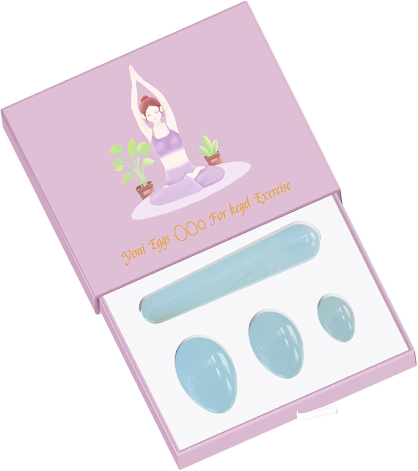 Yoni Egg and Wand 100% Natural Stone Drilled Massage Eggs for Women Kegel Exercise Massage Balls,Undrill Set with Box
