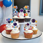 48 Pcs Outer Space Cupcake Toppers Space Themed Party Decorations Astronaut Birthday Party Decorations