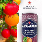 Sanpellegrino Italian Sparkling Drink Melograno And Arancia, Sparkling Orange And Pomegranate Beverage, 24 Pack Of Cans