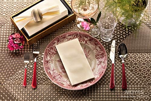 Ivory Napkins | Linen Feel Guest Disposable Cloth Like Paper Dinner Napkins | Hand Towels | Soft, Absorbent, Paper Hand Napkins for Kitchen, Bathroom, Parties, Weddings, Dinners Or Events | 50 Pack