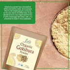 Jiva Organics Gokshura Powder 7 Ounce Bag - Non-GMO, Pure, Full Spectrum Tribulus - Indian Origin
