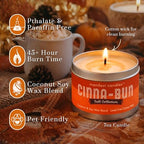 Cinnamon Bun Fall Candle, Cinna-Bun Scented Soy Candle with Cinnamon & Buttercream Icing, Coconut Soy Wax, 45+ Hour Burn, 7oz Tin, Non-Toxic Fall Candles for Home, Paraffin & Phthalate Free