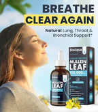 Balance Bioliqua Mullein Drops for Lungs - High Strength of 150,000mg per 4fl oz Tincture - 120 Servings at 1,250mg per Dose - Lung Detox & Bronchial Cleanse - Coconut Flavour