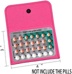 2 Pack Birth Control Pill Packet with 4" x 3" for Women Privacy Protection Contraceptive Medicine Holder Pink Sleeve Pouch Wallet