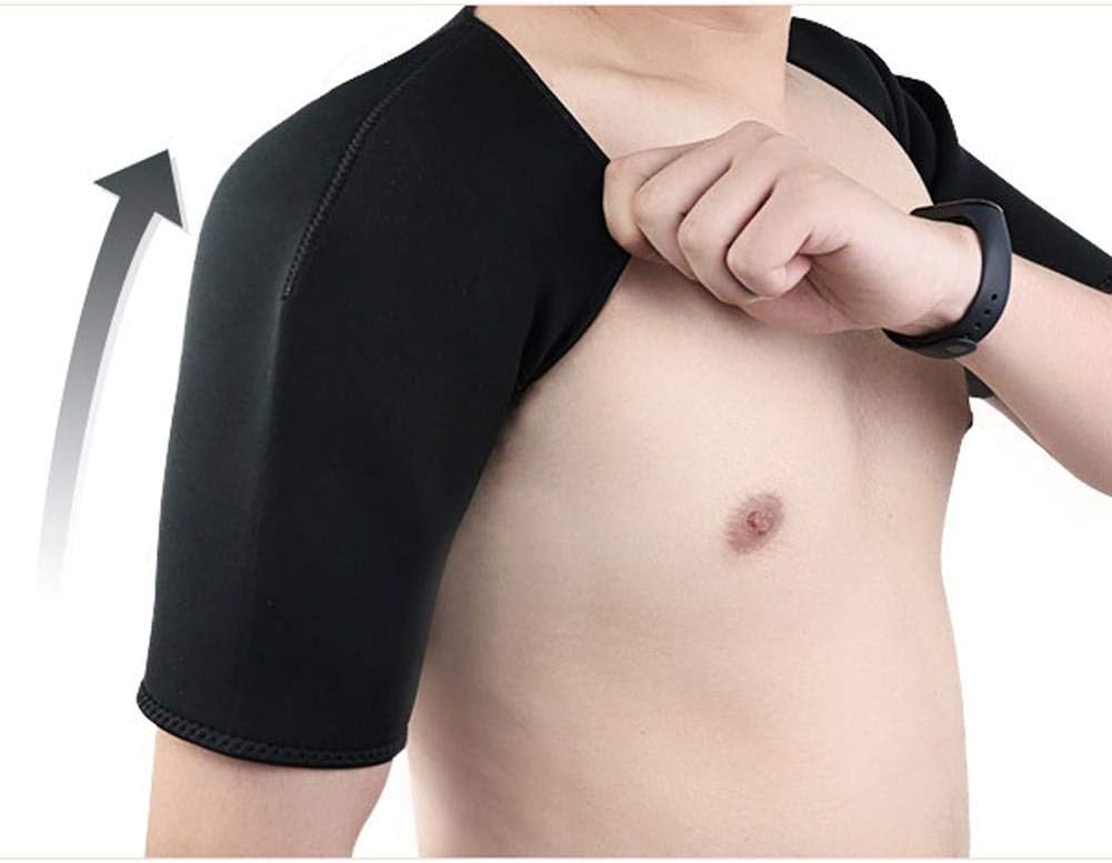 Shoulder Brace For Sport,Warm Keeping Comfortable Adjustable Arm Support Strap Elastic Double Shoulder Protector Pad For Soprt Running(M)