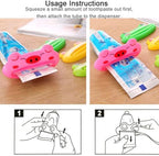 4 Pack Cartoon Toothpaste Tube Squeezer - Animal Manual Tube Squeezer-4WHITE