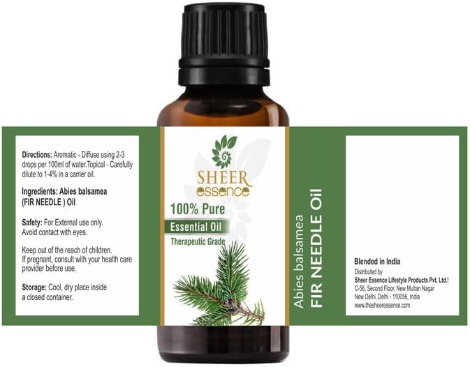 Pure Balsam Fir Needle Oil -(Abies Balsamea)- Essential Oil 100% Pure Natural Undiluted Uncut Therapeutic Grade Oil 0.33 FL.OZ