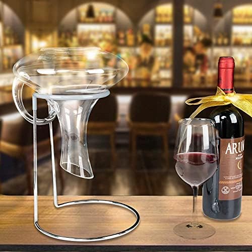 Wine Decanter Drying Stand with Rubber Coated Top to Prevent Scratches, Wine-Decanter Drying Rack for Standard Large Wine Decanters, Decanter Cleaner Includes Cleaning Brush & Decanter Cleaning Beads