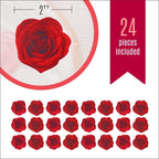 Sugar Robot -Red Roses - Edible leaves for cake decorating - Premium Crafted - Made in the USA Cake -Set of 15