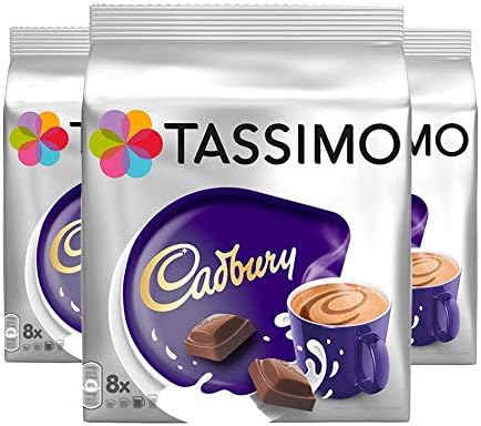 Tassimo Cadbury Hot Chocolate X3 Packs, Total 24 T Discs Capsules