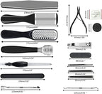 EKOCSIO Professional Pedicure Kit, 36 in 1 Stainless Steel Foot Care Kit Foot Rasp Dead Skin Remover for Home & Salon Care, Black