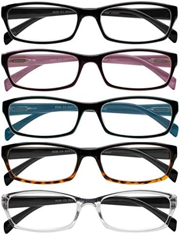 Yogo Vision Reading Glasses 5 Pairs Fashion Ladies Quality Designed Spring Hinge Readers for Women