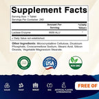 Vitamatic Lactase Enzyme 9000 FCC 240 Tablets - Lactose Intolerance Relief Caplets