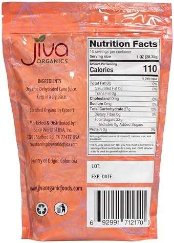 Jiva Organics Jaggery Whole 1 LB (454g) | Cone Shapes - Gur, Panela | Unrefined Natural Cane Sugar | No Chemicals, No Preservatives