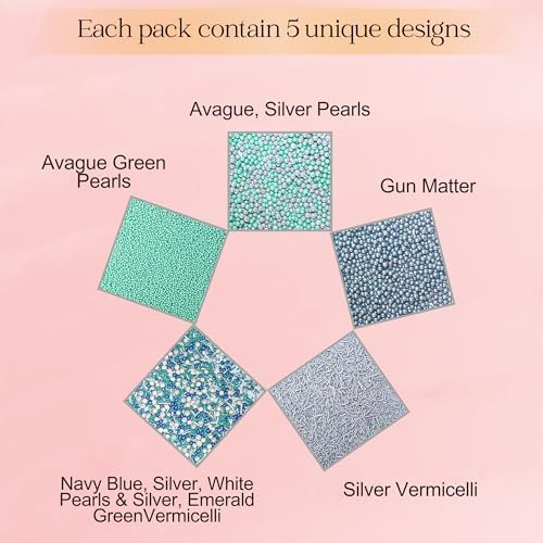Confect Edible Sprinkles | Navy Blue & Teal Dragees, Green & White Jimmies, Bright Blue Sparkling Sugar | Baking Toppings & Decorations | Sprinkle for Cake & Cupcake Decorating – Vegan, Gluten-Free, Nut-Free, Soy-Free, Dairy-Free, Palm Oil-Free-5 Oz