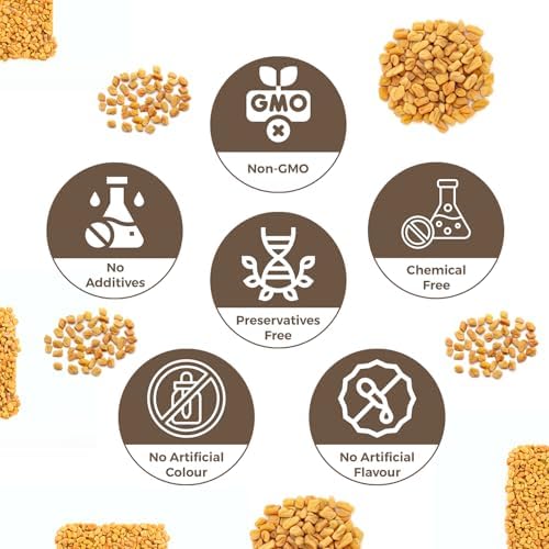 CARMEL ORGANICS Fenugreek |Methi Seeds (Powder, 8 Ounce or 0.5 Lbs)(Pack of 1) | USDA Certified Organic | Non-Gmo | No Added Preservatives | Indian Origin Fenugreek Seeds