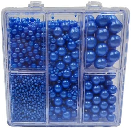 Blue Pearl Sprinkles for Cake Decorating, 4 Sizes Mix Size, Edible Pearls for Cupcake Topper, Ice Cream, Donuts, Baking Decoratings (2mm, 4mm, 7mm, 10mm)
