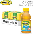 Mott's 100% Apple White Grape Juice, 8 Fl Oz Bottles, 24 Count (4 Packs Of 6), No Added Sugar, Excellent Source Of Vitamin C, 2 Servings Of Fruit Per Bottle, Gluten & Caffeine Free, On-the-go