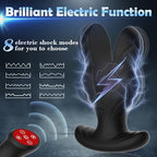 E-Stim Anal Prostate Vibrator Vibrating Butt Plug, Expanding Prostate Massager with 8 Electric Shock & Vibrations, Anal Dilator Remote Control Vibrators for Training, Adult Sex Toys for Gay Men Women