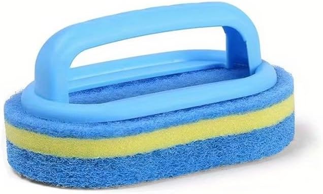 Blue Bath Brush with Grip Handle, Kitchen Bathroom Toilet Cleaning Scrubber for Tile, Shower Wall, Sink, Plastic Medium Firmness Household Cleaning Tool