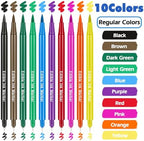 FUNSHOWCASE 10 Edible Markers Basic Double-sided Fine and Brush
