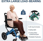 20LBS Wheelchairs for Adults, Lightweight Foldable Transport Wheelchair with 10” Honeycomb Tires & Thickened Comfort Seat Cushion, Aviation Aluminum Frame Holds 220LBS for Seniors Travel & Daily Use