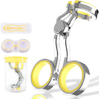 Contact Lens Wearing Aids, Portable Contact Lens Eyelid Stretcher, Color Contact Lens Wearing Tool with Insert or Remove Tool/Tweeers/Contact Lens Case (Yellow)