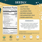 SEEDLY Organic 70% Dark Chocolate Snacking Bark with 20g Protein, 50% less sugar - Vanilla Quinoa Crunch - Keto, Vegan Snacks, Gluten-Free, Low Carb, Paleo, Non-GMO, Stevia-Free, No Weird Additives, 3.6oz (Pack of 3)