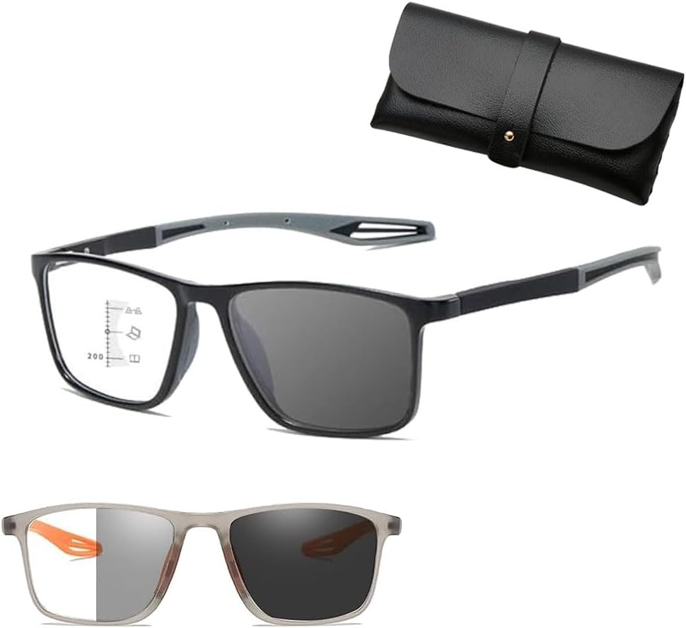 Sports Tr Square Frame Ultra-Light Anti-Blue Light Reading Glasses, Ultra Lightweight Reading Glasses for Men Women (2.5 x,Gray)