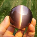Health & Household Natural Quartz Purple Cat Eye Crystal Healing Ball Sphere Office Home Decor (Size : 40mm)