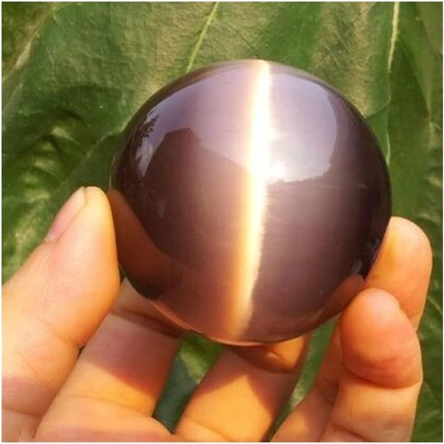 Health & Household Natural Quartz Purple Cat Eye Crystal Healing Ball Sphere Office Home Decor (Size : 40mm)