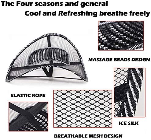 Big Ant Lumbar Support, Car Mesh Back Support with Massage Beads Ergonomic Designed for Comfort and Lower Back Pain Relief - Lumbar Back Support Cushion for Car Seat, Office Chair,Wheelchair
