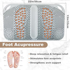FREATECH Foot Massage Acupressure Mat with Massage Balls for Foot Pain & Plantar Fasciitis Relief, Zoned Reflexology Pressure Point Mat for Sitting & Standing, Safe Food-Grade Silicone, 22'' x 13''