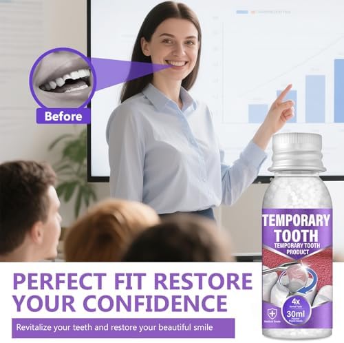 Tooth Repair Kit, Temporary Tooth Filling Kit with 30 Ml & 4 Dental Tool, Fixing Missing & Broken Tooth Replacements for Men and Women, Smile Confidently Again