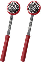 ARTIBETTER 2pcs Handheld Massage Hammer, Long Handle Massager for Neck, Shoulder, Back, and Whole Body, Flexible Tapping Head, Relieves Fatigue and Soreness, Dark Red, 13.58 Inch