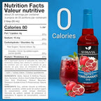 Syruvia Sugar-Free Pomegranate Syrup, Flavored Syrup for Drinks, Cocktails, Lemonades, Iced Teas, and Desserts – 25.4 fl oz