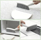 Mini Broom and Dustpan Set,Hand Broom with Dustpan Combo Nesting Snap-On Handheld Dust Pan and Brush Set, Small Broom and Dustpan Set for Kitchen, Desktop, Pet, Floor, Sofa, Grey White