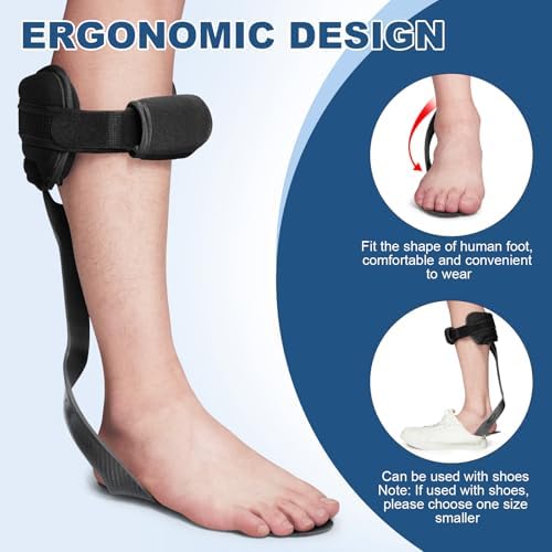 Estinko Carbon Fiber AFO Brace Ankle Foot Orthosis Lightweight Foot Drop Brace Drop Foot Brace for Walking Gait Assistance Ankle Instability,Left
