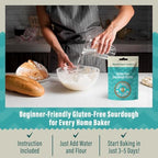 MY RUSTIC ROOTS Gluten Free Sourdough Starter Culture – All Natural & Organic Sourdough Bread Starter - Beginner Friendly - Perfect for Baking Delicious Homemade Artisan Bread, Pizza & More - 12g