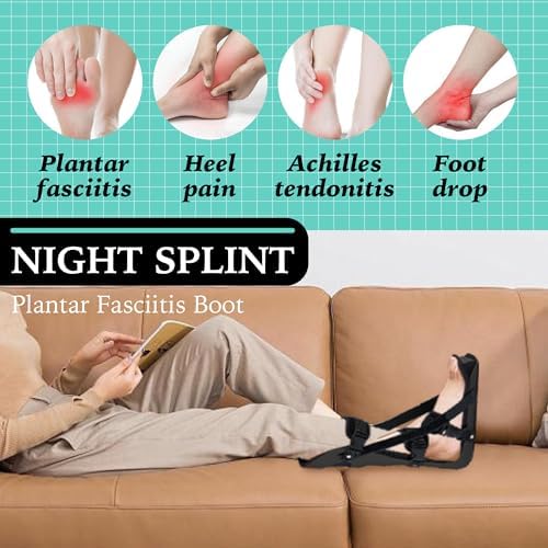 kefit Night Splint for Plantar Fasciitis, Adjustable Plantar Fasciitis Boot Fits Right or Left Foot, Plantar Fasciitis Brace for Men Women Large