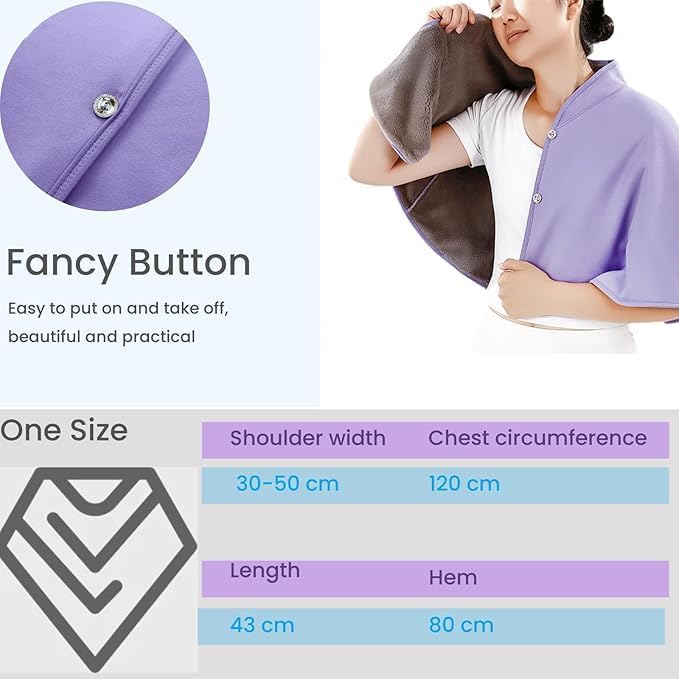 Warm Shoulder Shawl Cape Elderly Protective Soft Neck Heat Wrap Shoulder Warming Pad Thickened Wheelchair Care Shawl Blanket