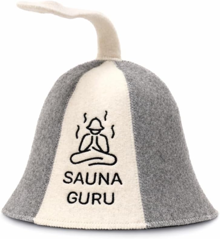 Sauna Hat, 100% Organic Wool Felt Sauna Cap, Banya Hat Sauna Hair Protector, Sauna Accessories Embroidered Hat, Russian Sauna Hat, Sauna Accessory, Sauna Gifts for Men and Women