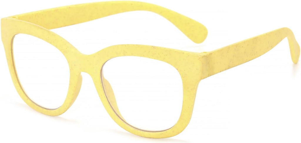 Retro Lightweight Reading Glasses Round Big Frame Blue Light Blocking for Women Ladies Computer Readers