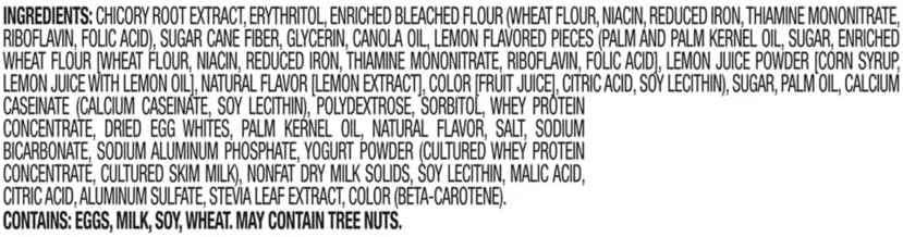 Fiber Now 70 Calorie Lemon Cake Bars, 6 ct On the Go Low Carb (7g Net) Snack Snacking Food Treat, Millville 5.29oz Box