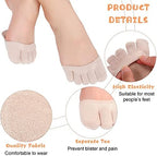 SATINIOR 6 Pairs Toe Topper Socks Women No Show Liner Finger Half Non Slip Invisible Separated Socks Suitable for Thin Feet