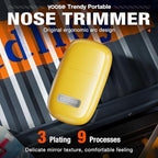 yoose Nose Hair Trimmer, Alloy Portable Painless Nose Hair Trimmer for Men Women, IPX7 Waterproof, Travel Size, USB-C Rechargeable Nose Trimmer with Dust Protection Cap, Dual Edge Blade, Yellow