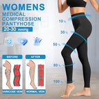 Medical Compression Pantyhose for Women & Men,20-30 mmhg Waist High Compression Stockings,Footless Graduated Support Compression Tights for Varicose Veins, Edema
