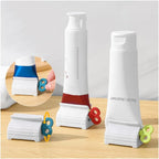 3pcs Rolling Tube Toothpaste Squeezer Reusable Rolling Holder Squeezer for Bathroom Home Saving Toothpaste Facial Cleanser Creams Toothpaste Seat Holder Stand for Bathroom Accessories-Green/Blue/Red