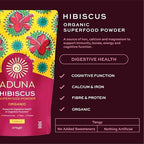 Aduna Organic Hibiscus Powder | 100% Hibiscus Flower for Skin, Gut and Heart Health | Natural Vegan Source of Antioxidants and Vitamin C | Superfood Powder for Teas, Smoothies, Juices and More | 275g